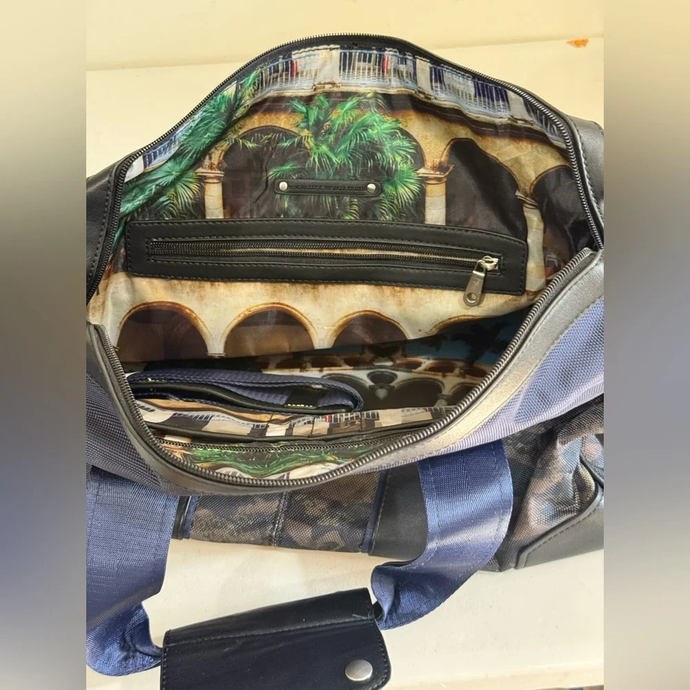 Robert Graham Blue and Black Camouflage Duffel Bag